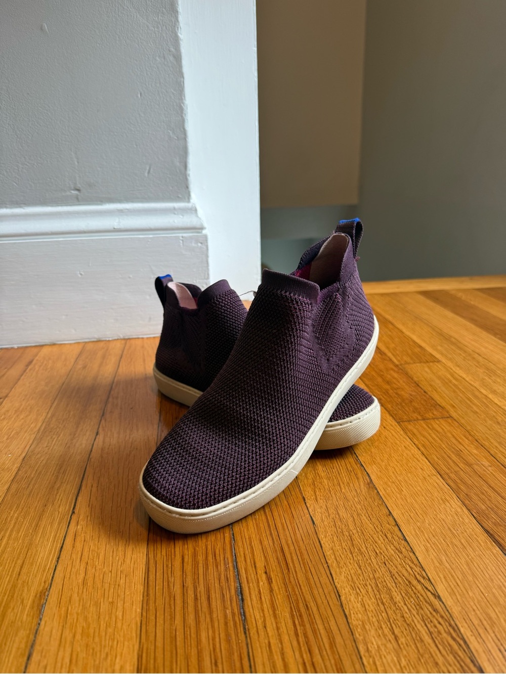 Rothy's Knit Slip-On Sneakers in Deep Plum